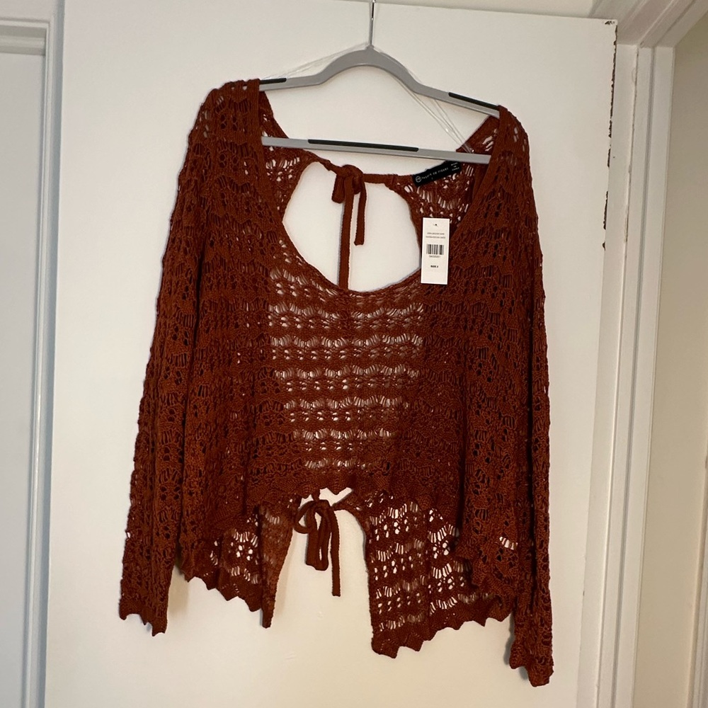 Crochet (knit) open back coverup top